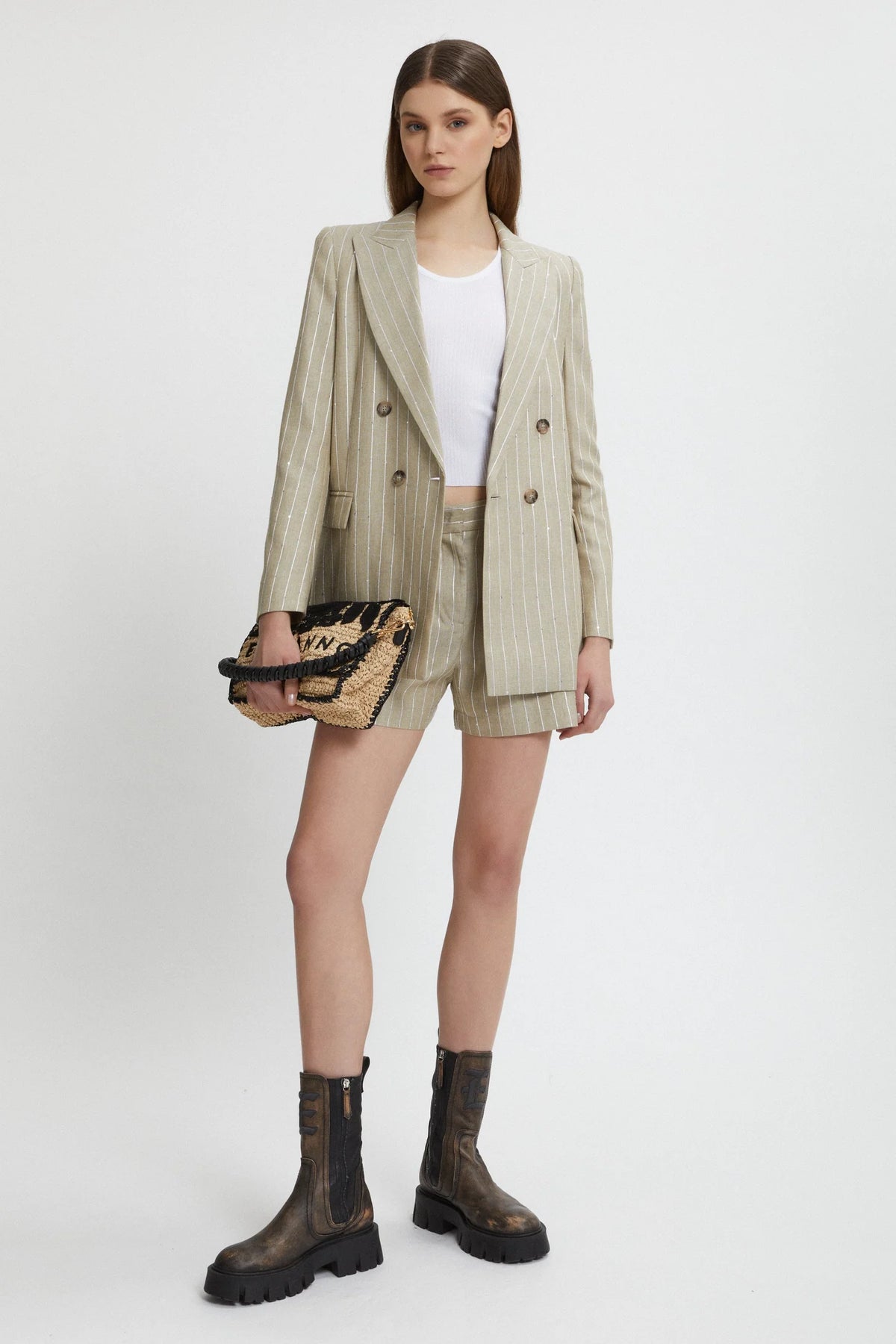 Blazer gessato con pailletes Ermanno Firenze