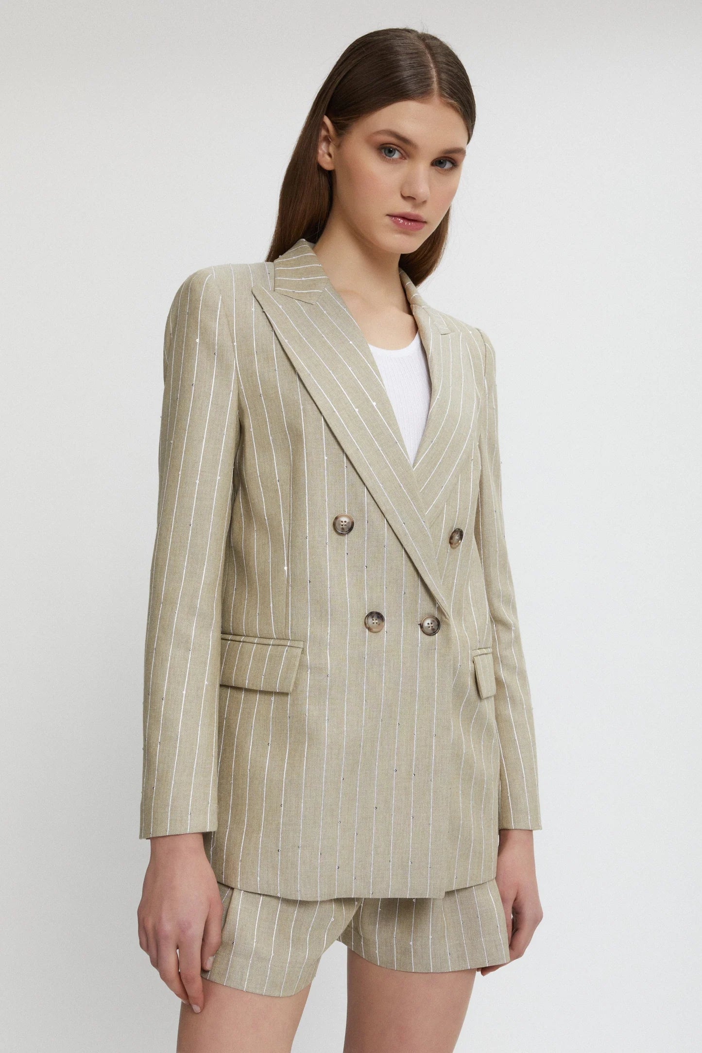 Blazer gessato con pailletes Ermanno Firenze