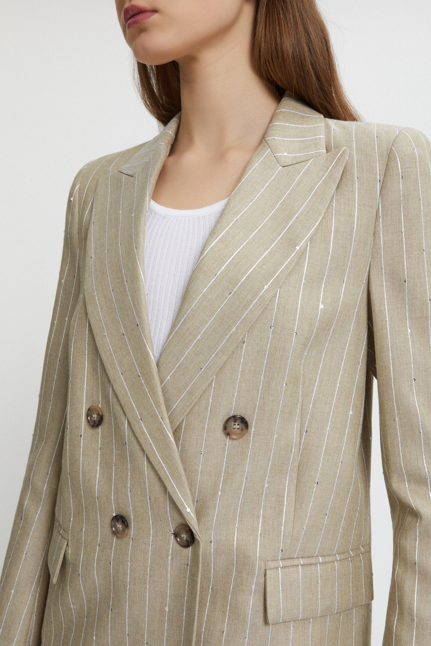 Blazer gessato con pailletes Ermanno Firenze